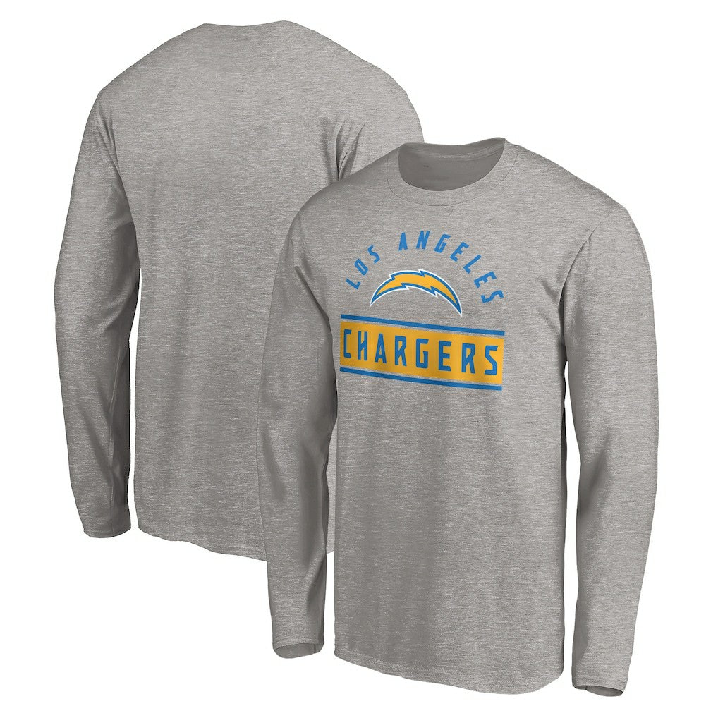 Los Angeles Chargers Team Arch Knockout Long Sleeve T-Shirt Heather Gray | NFL