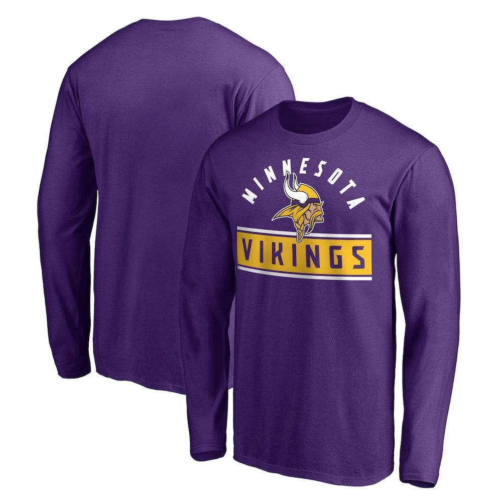 Minnesota Vikings Team Arch Knockout Long Sleeve T-Shirt Purple | NFL