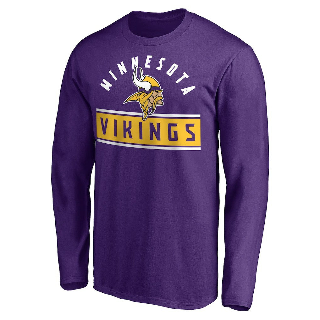 Minnesota Vikings Team Arch Knockout Long Sleeve T-Shirt Purple | NFL