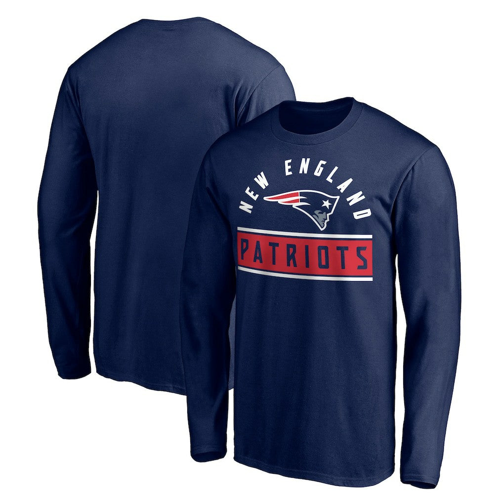 New England Patriots Team Arch Knockout Long Sleeve T-Shirt Navy | NFL