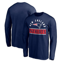 New England Patriots Team Arch Knockout Long Sleeve T-Shirt Navy | NFL