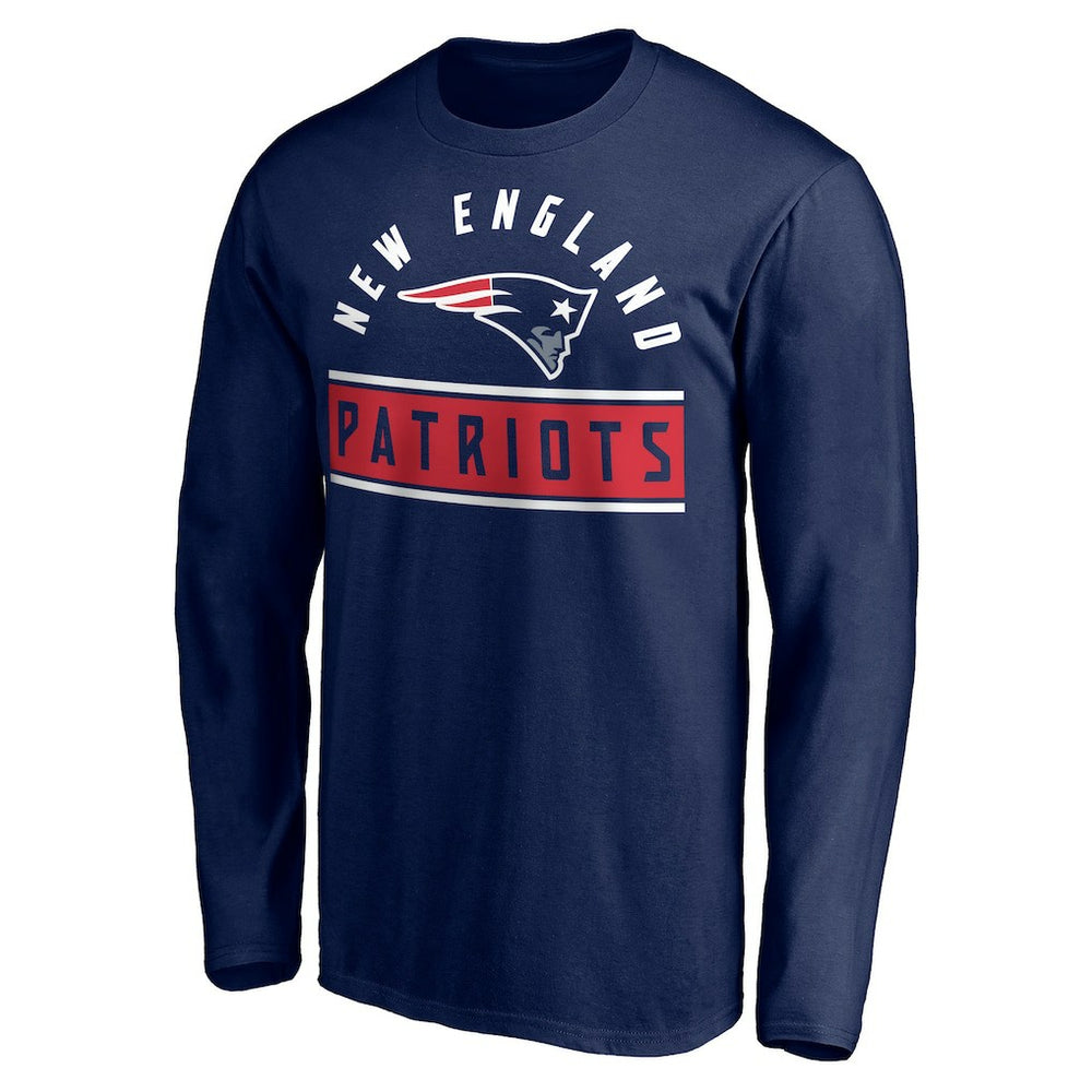 New England Patriots Team Arch Knockout Long Sleeve T-Shirt Navy | NFL