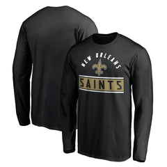 New Orleans Saints Team Arch Knockout Long Sleeve T-Shirt Black | NFL