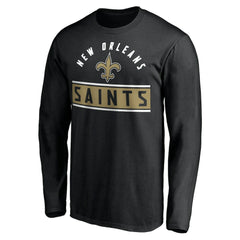 New Orleans Saints Team Arch Knockout Long Sleeve T-Shirt Black | NFL