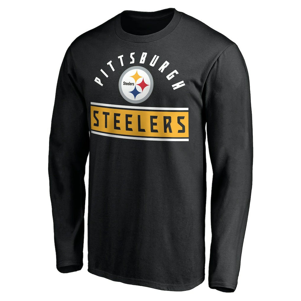 Pittsburgh Steelers Team Arch Knockout Long Sleeve T-Shirt Black | NFL