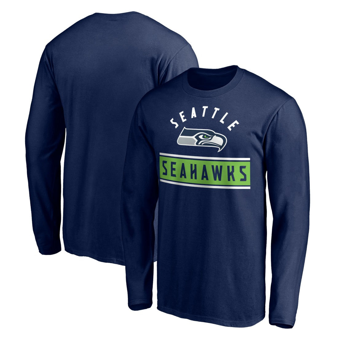Seattle Seahawks Team Arch Knockout Long Sleeve T-Shirt College Navy | NFL