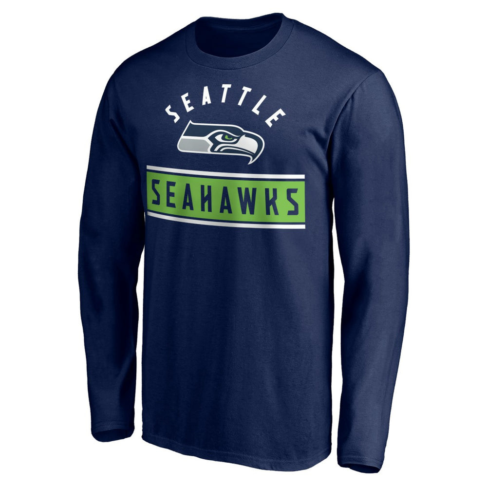 Seattle Seahawks Team Arch Knockout Long Sleeve T-Shirt College Navy | NFL