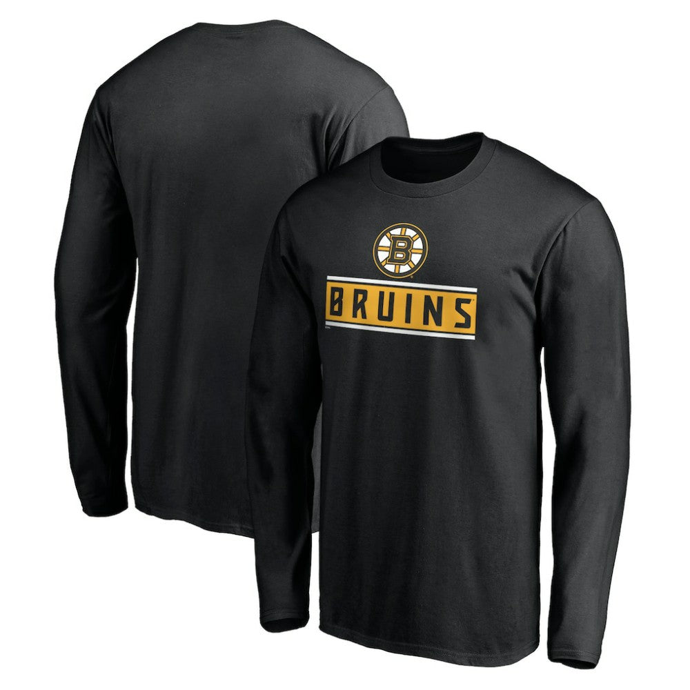 Boston Bruins Team Arch Knockout Long Sleeve T-Shirt - Black - NHL