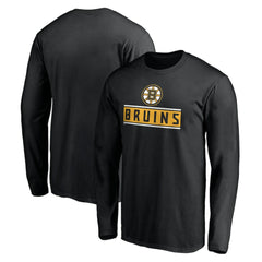 Boston Bruins Team Arch Knockout Long Sleeve T-Shirt - Black - NHL