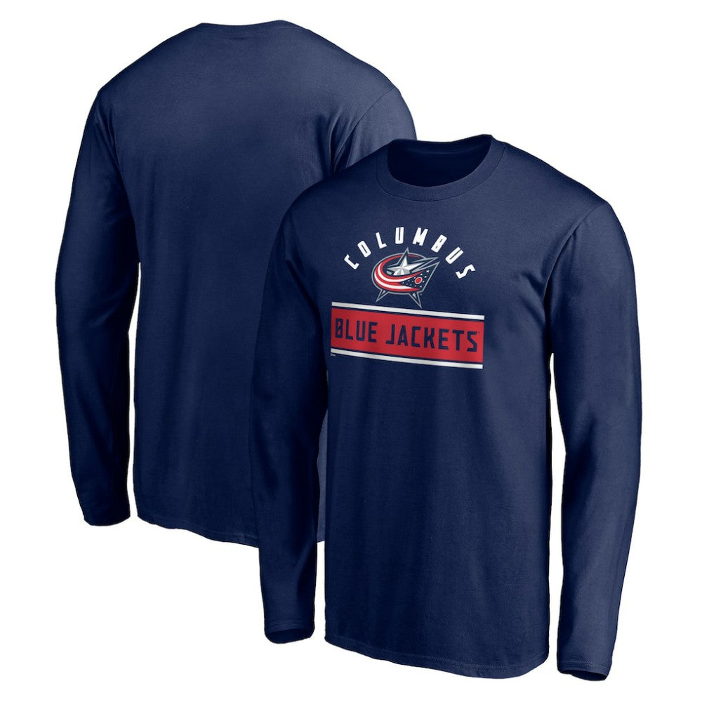 Columbus Blue Jackets Team Arch Knockout Long Sleeve T-Shirt - Navy - NHL