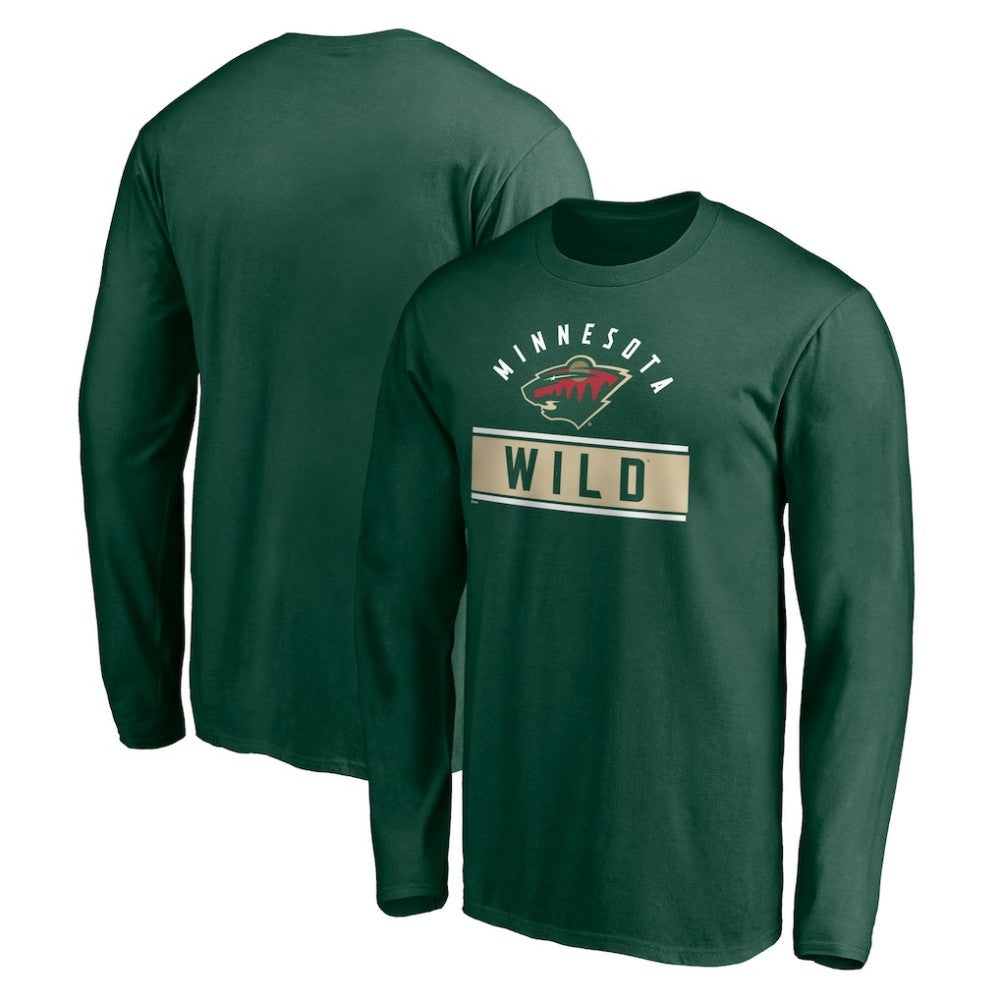 Minnesota Wild Team Arch Knockout Long Sleeve T-Shirt - Green - NHL