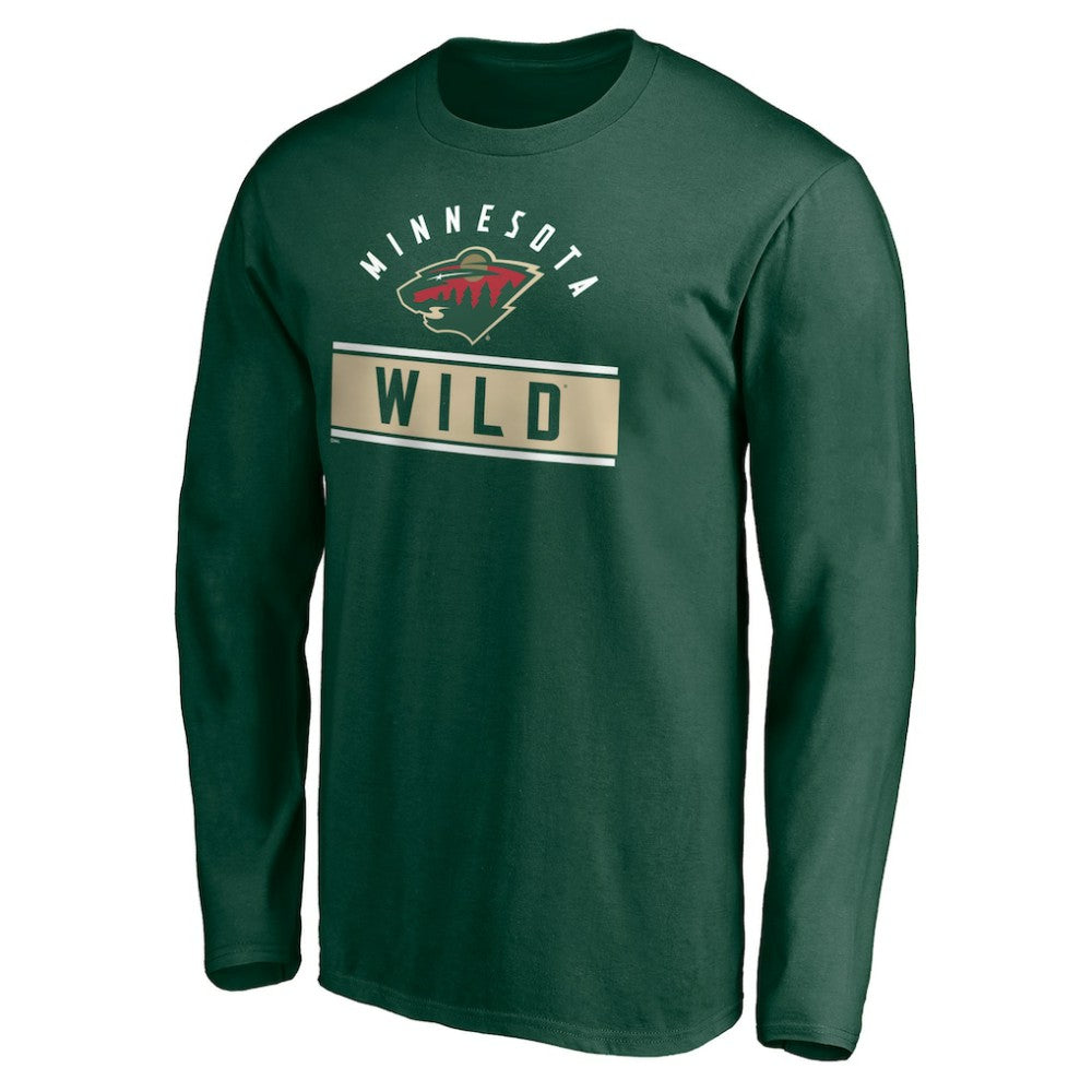 Minnesota Wild Team Arch Knockout Long Sleeve T-Shirt - Green - NHL