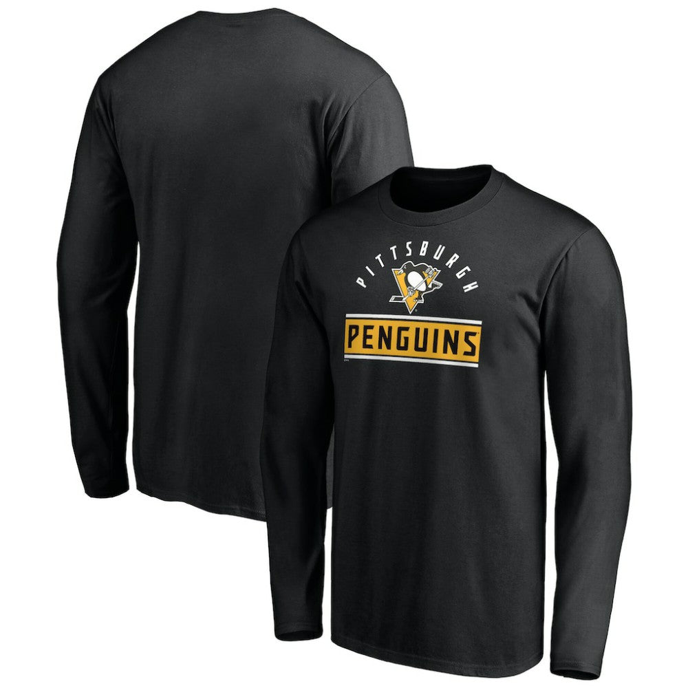Pittsburgh Penguins Team Arch Knockout Long Sleeve T-Shirt - Black - NHL