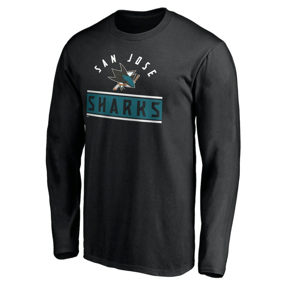 San Jose Sharks Team Arch Knockout Long Sleeve T-Shirt - Black - NHL