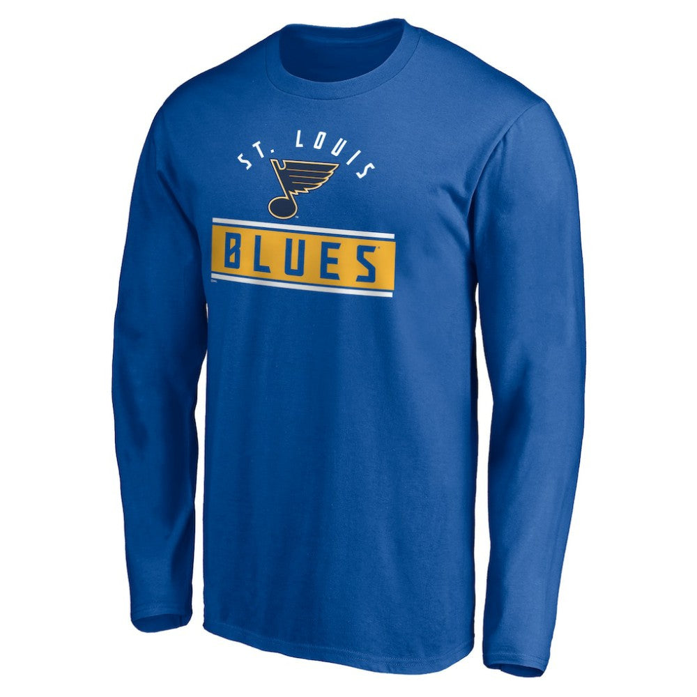 St. Louis Blues Team Arch Knockout Long Sleeve T-Shirt - Blue - NHL