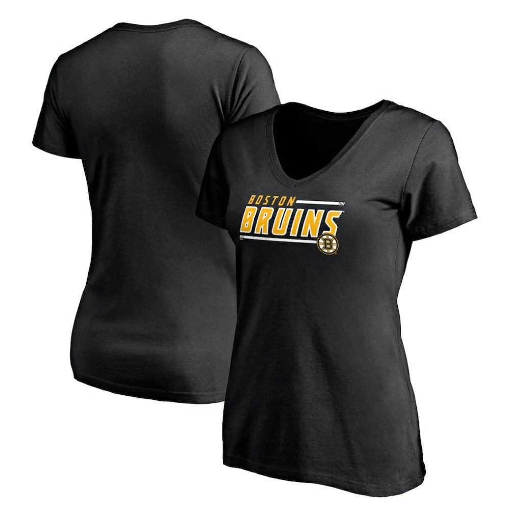 Boston Bruins Women's Mascot In Bounds V-Neck T-Shirt - Black - NHL