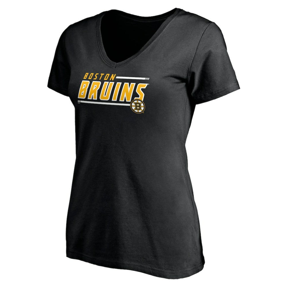 Boston Bruins Women's Mascot In Bounds V-Neck T-Shirt - Black - NHL