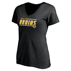 Boston Bruins Women's Mascot In Bounds V-Neck T-Shirt - Black - NHL
