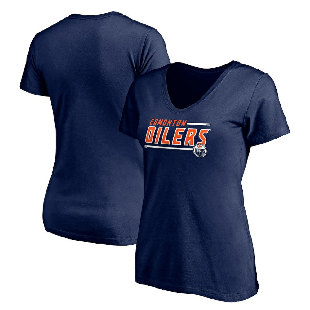 Edmonton Oilers Women's Mascot In Bounds V-Neck T-Shirt - Navy - NHL