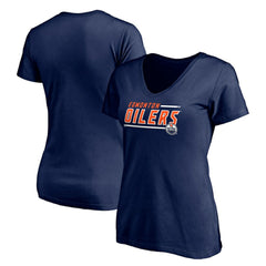 Edmonton Oilers Women's Mascot In Bounds V-Neck T-Shirt - Navy - NHL