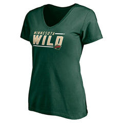 Minnesota Wild Women's Mascot In Bounds V-Neck T-Shirt - Green - NHL