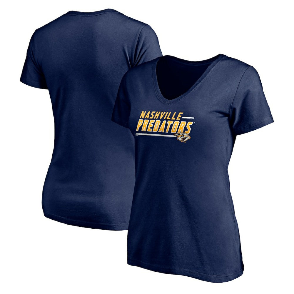 Nashville Predators Women's Mascot In Bounds V-Neck T-Shirt - Navy - NHL