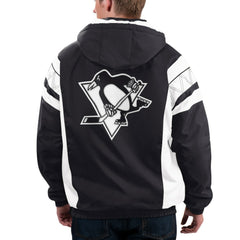Pittsburgh Penguins Starter x NHL Black Ice Home Team Half-Zip Pullover Hoodie - Black/White - NHL