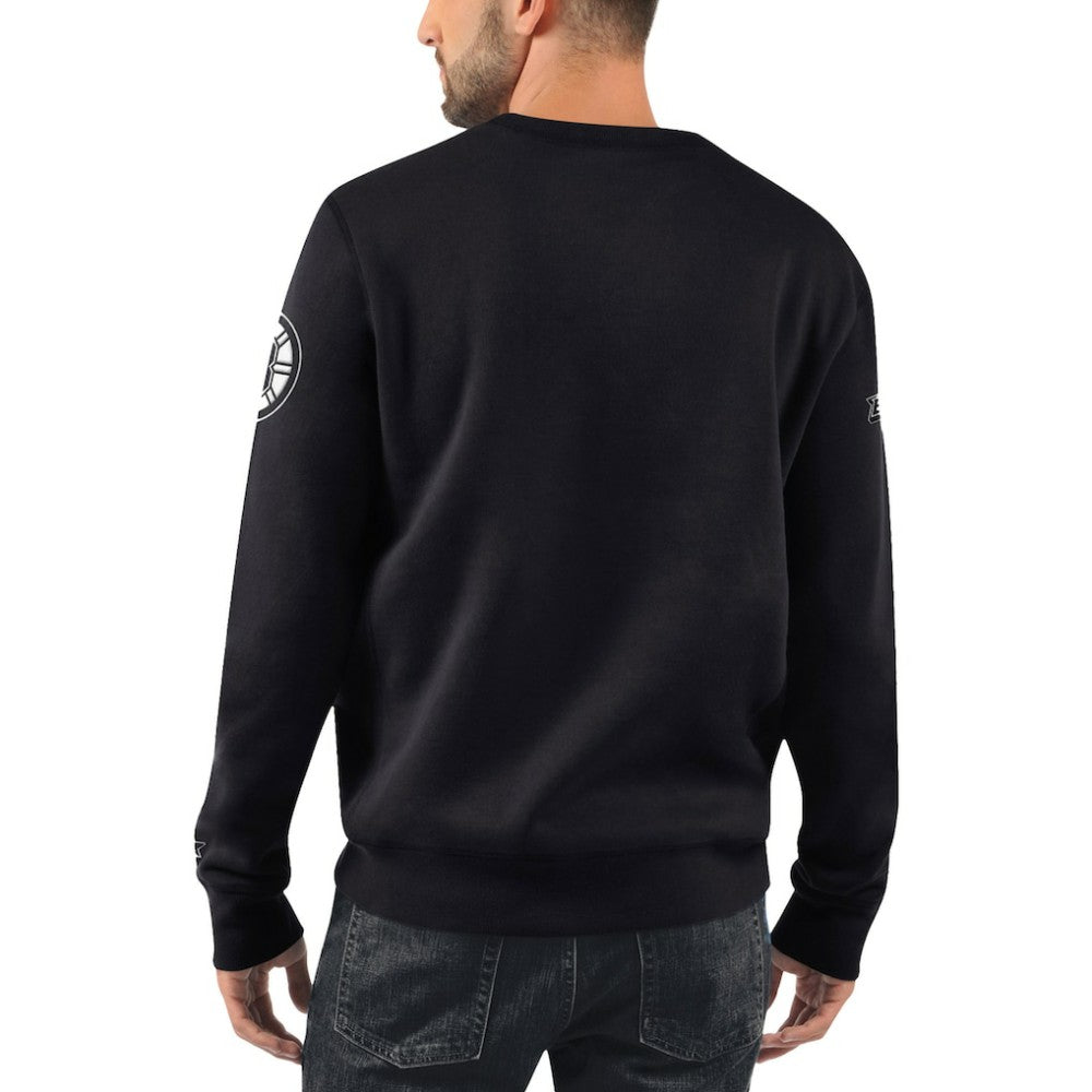 Boston Bruins Starter x NHL Black Ice Cross Check Pullover Sweatshirt - Black - NHL