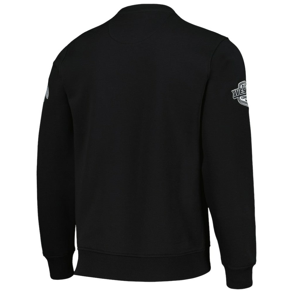 Chicago Blackhawks Starter x NHL Black Ice Cross Check Pullover Sweatshirt - Black - NHL