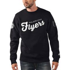 Philadelphia Flyers Starter x NHL Black Ice Cross Check Pullover Sweatshirt - Black - NHL