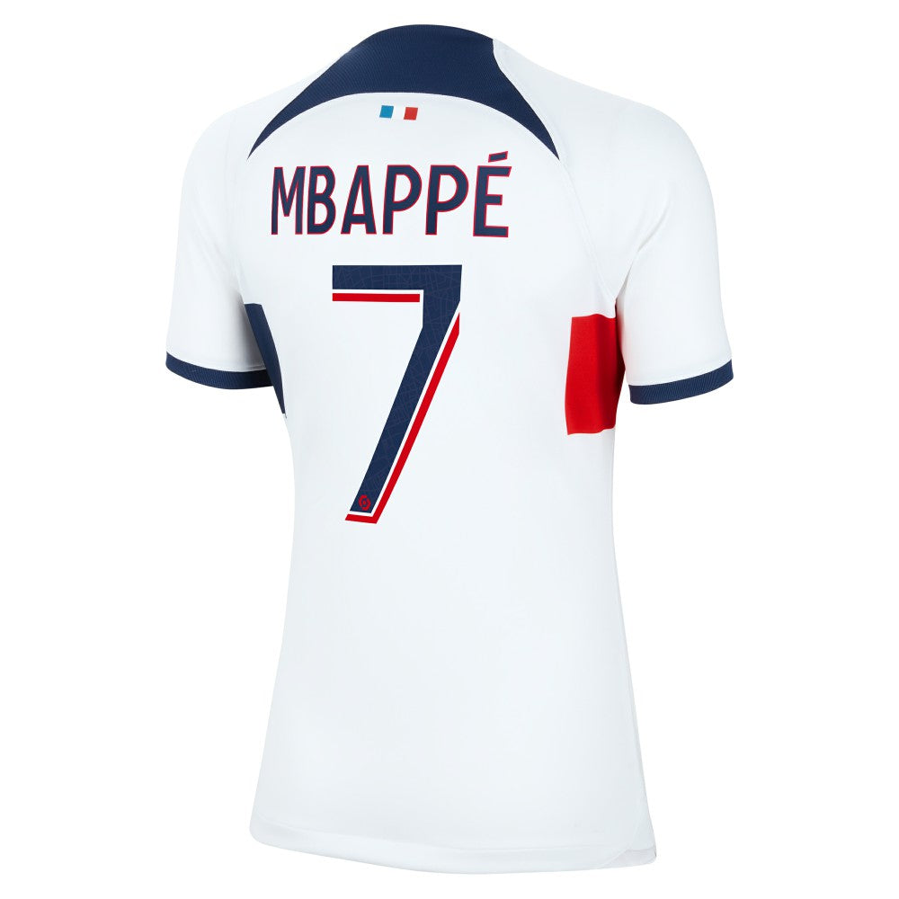 Kylian Mbappe Paris Saint-Germain Women's 2023/24 Away Stadium Replica Player Jersey White | Nike discount