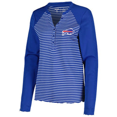 Buffalo Bills Antigua Women's Maverick Waffle Henley Long Sleeve T-Shirt Royal | NFL