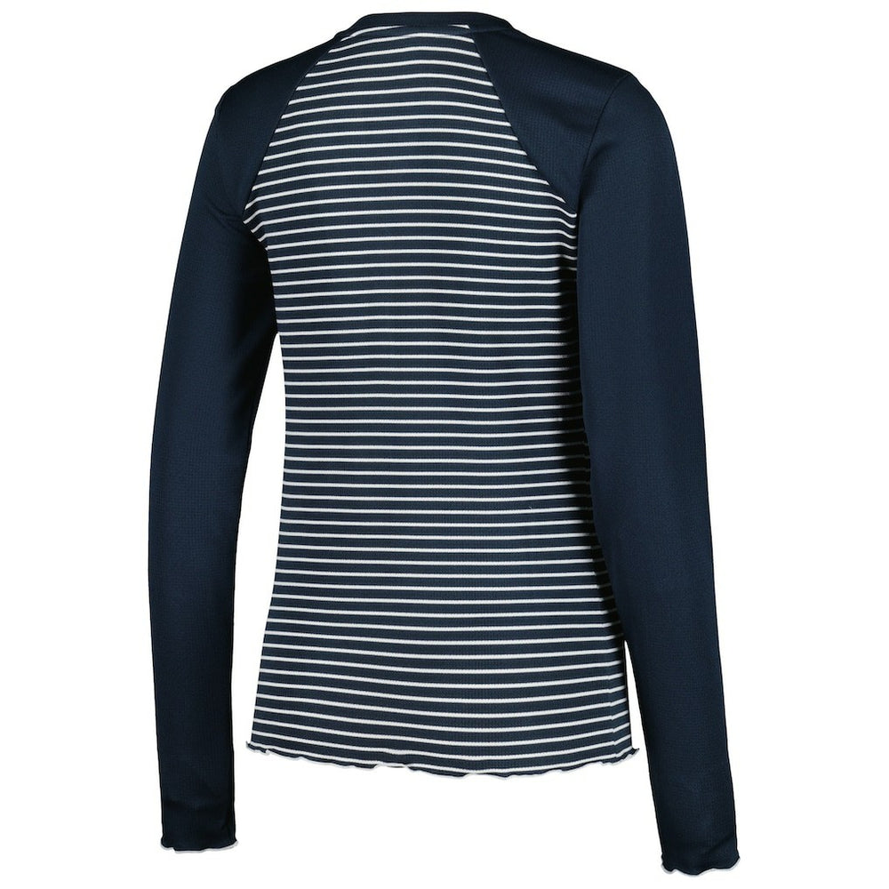 Chicago Bears Antigua Women's Maverick Waffle Henley Long Sleeve T-Shirt Navy | NFL