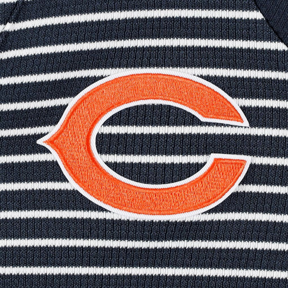 Chicago Bears Antigua Women's Maverick Waffle Henley Long Sleeve T-Shirt Navy | NFL
