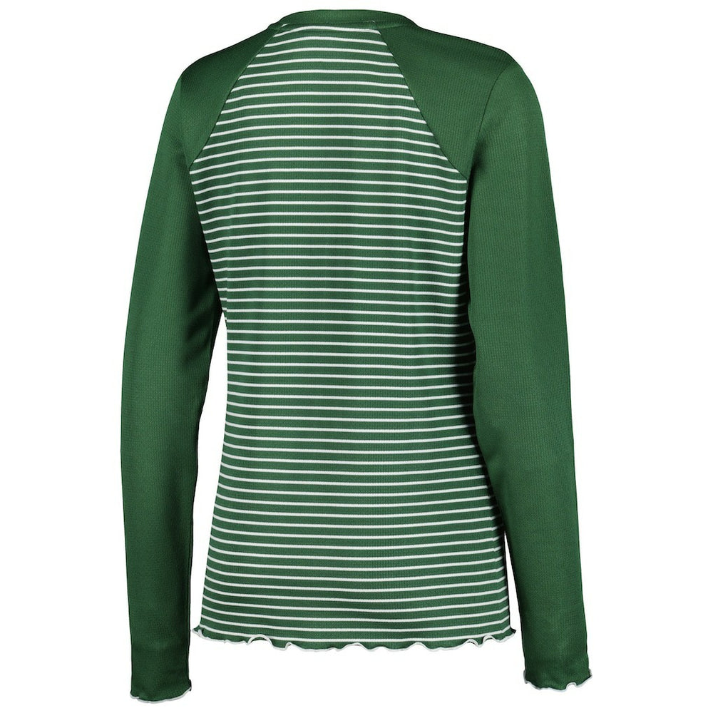 Green Bay Packers Antigua Women's Maverick Waffle Henley Long Sleeve T-Shirt Green | NFL