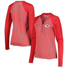 Kansas City Chiefs Antigua Women's Maverick Waffle Henley Long Sleeve T-Shirt Red | NFL