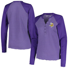 Minnesota Vikings Antigua Women's Maverick Waffle Henley Long Sleeve T-Shirt Purple | NFL