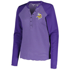 Minnesota Vikings Antigua Women's Maverick Waffle Henley Long Sleeve T-Shirt Purple | NFL