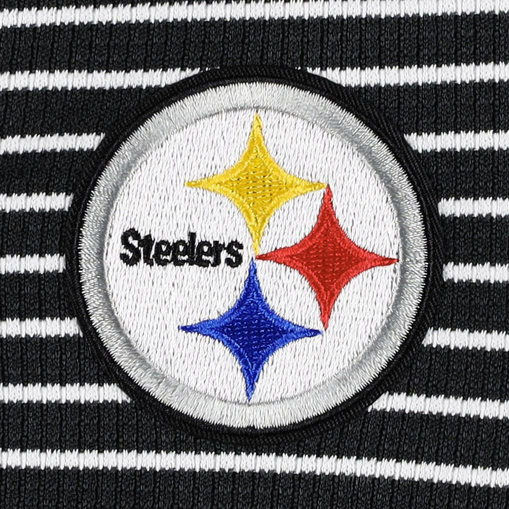 Pittsburgh Steelers Antigua Women's Maverick Waffle Henley Long Sleeve T-Shirt Black | NFL