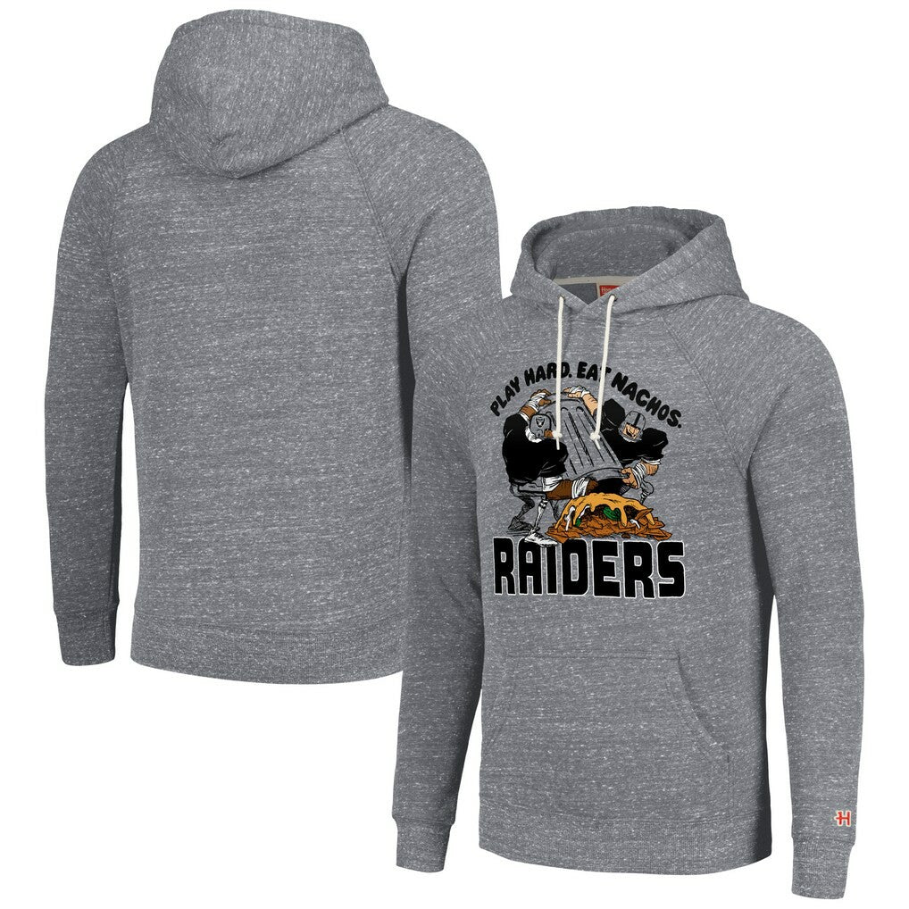 Las Vegas Raiders Homage Unisex NFL x Guy Fieri’s Flavortown Tri-Blend Pullover Hoodie Gray | NFL