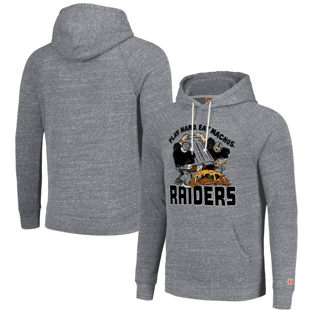 Las Vegas Raiders Homage Unisex NFL x Guy Fieri’s Flavortown Tri-Blend Pullover Hoodie Gray | NFL