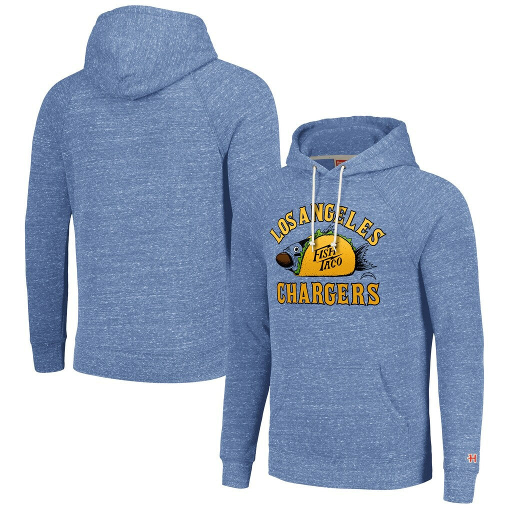 Los Angeles Chargers Homage Unisex NFL x Guy Fieri’s Flavortown Tri-Blend Pullover Hoodie Light Blue | NFL
