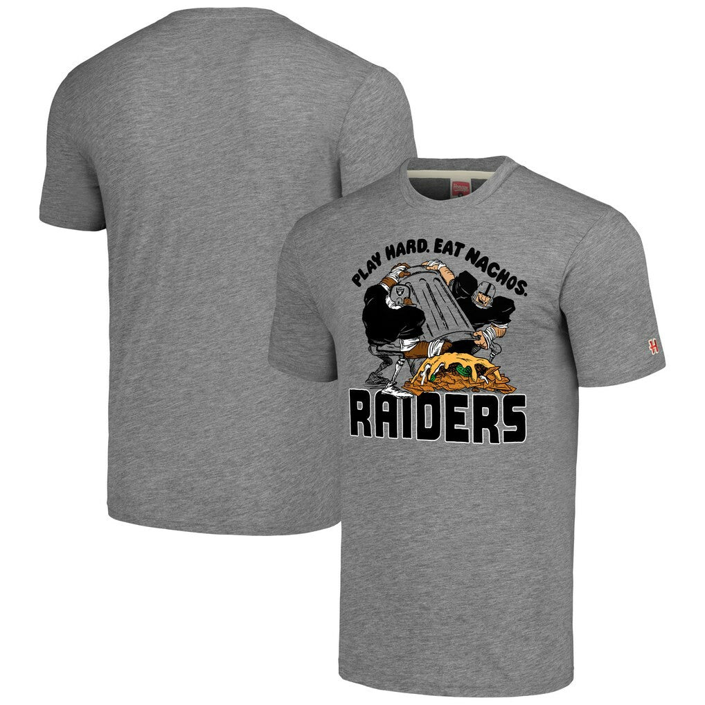 Las Vegas Raiders Homage Unisex NFL x Guy Fieri’s Flavortown Tri-Blend T-Shirt Gray | NFL
