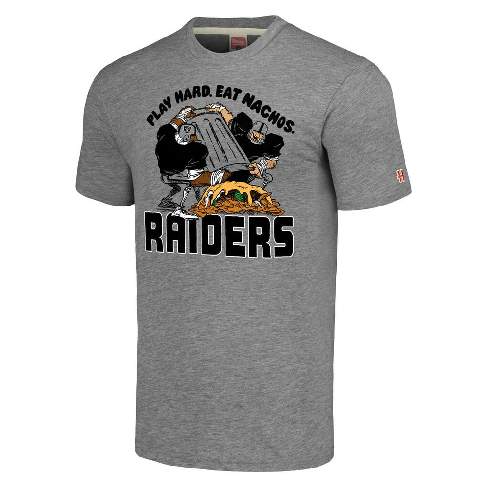 Las Vegas Raiders Homage Unisex NFL x Guy Fieri’s Flavortown Tri-Blend T-Shirt Gray | NFL