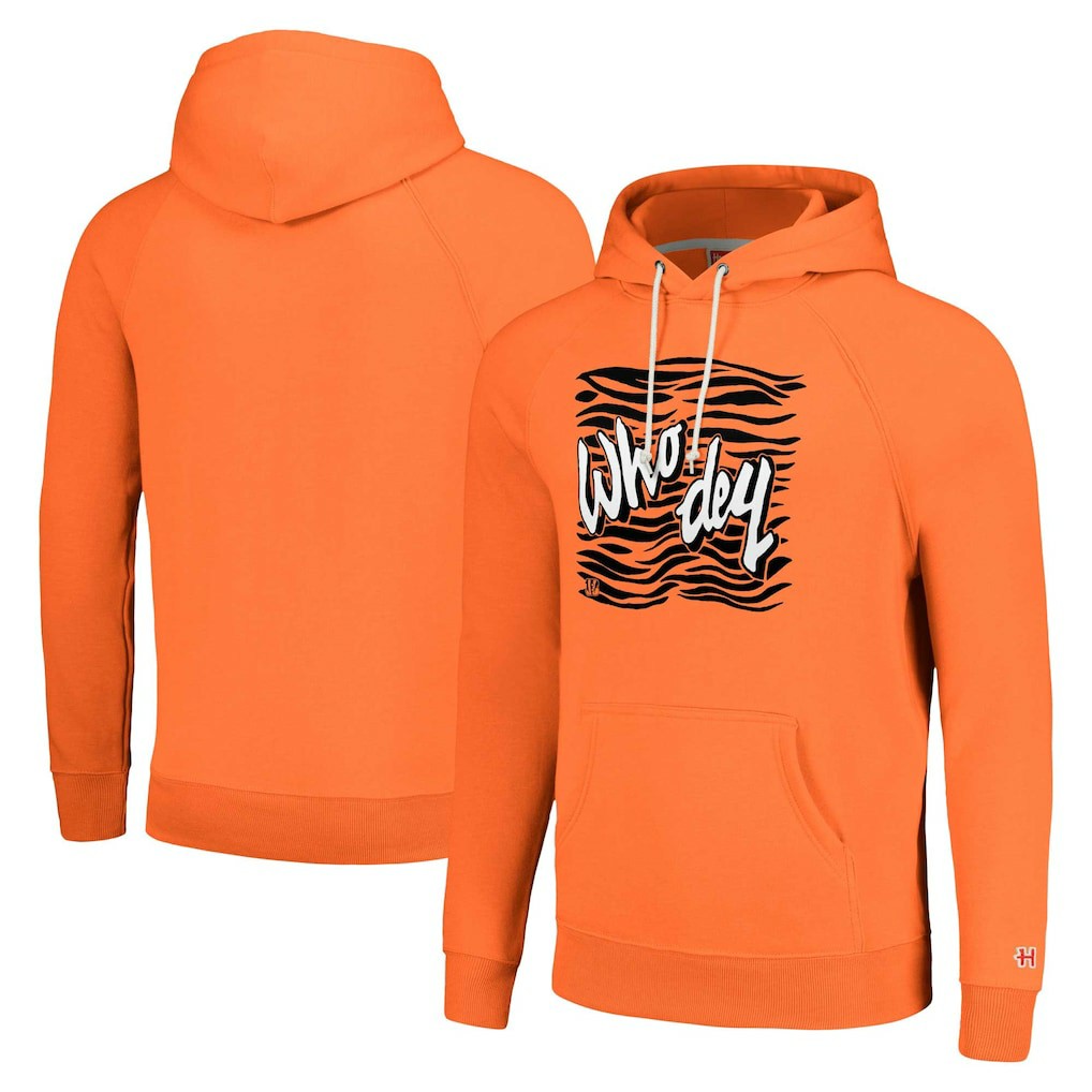Cincinnati Bengals Homage Unisex Hyperlocal Raglan Pullover Hoodie Orange | NFL