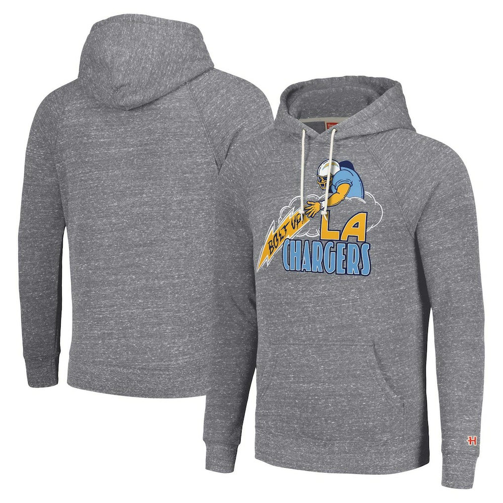 Los Angeles Chargers Homage Unisex Hyperlocal Raglan Pullover Hoodie Gray | NFL