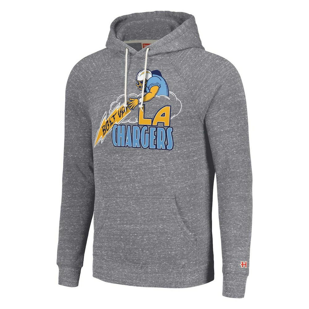 Los Angeles Chargers Homage Unisex Hyperlocal Raglan Pullover Hoodie Gray | NFL