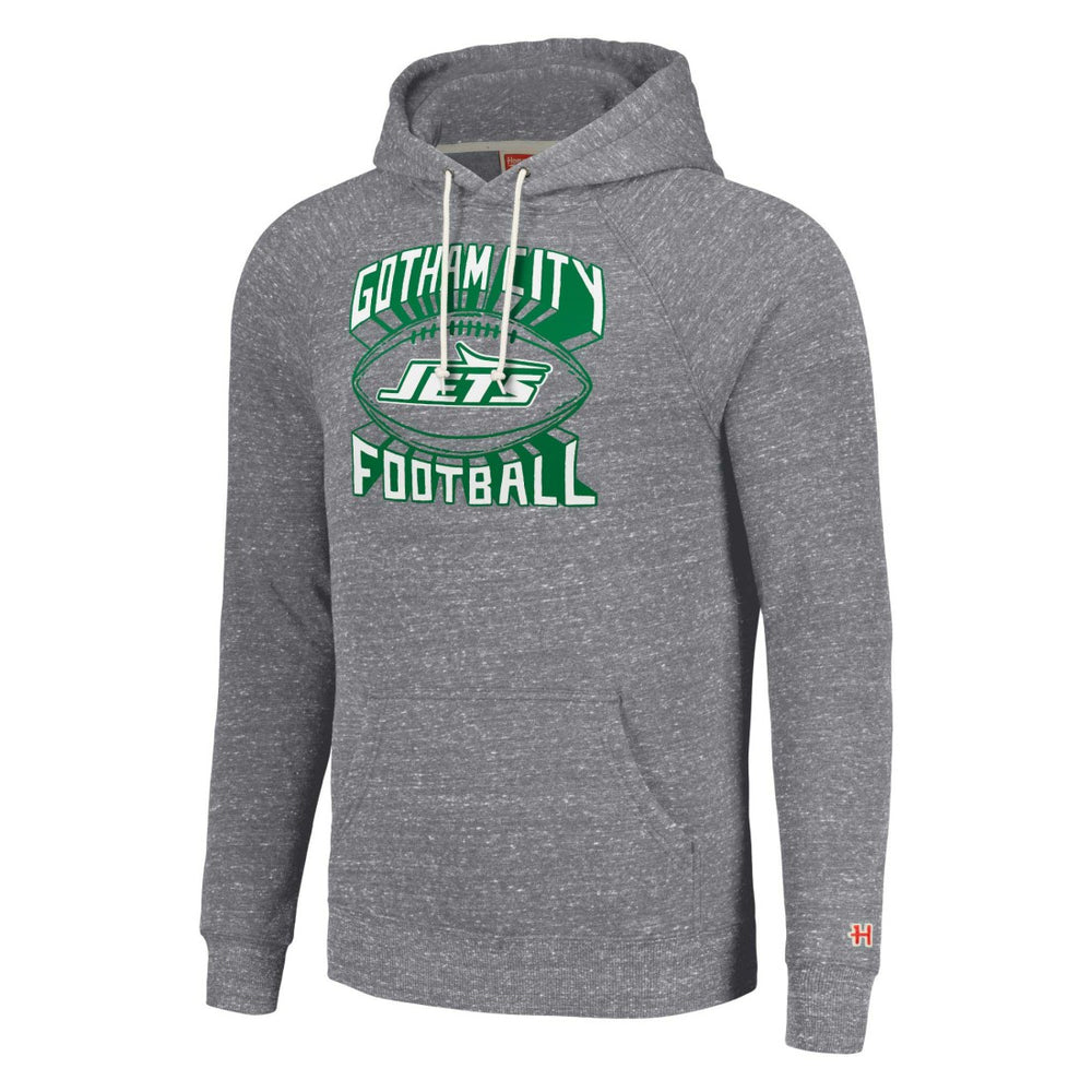 New York Jets Homage Unisex Hyperlocal Raglan Pullover Hoodie Gray | NFL