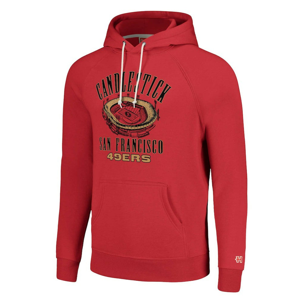 San Francisco 49ers Homage Unisex Hyperlocal Raglan Pullover Hoodie Scarlet | NFL