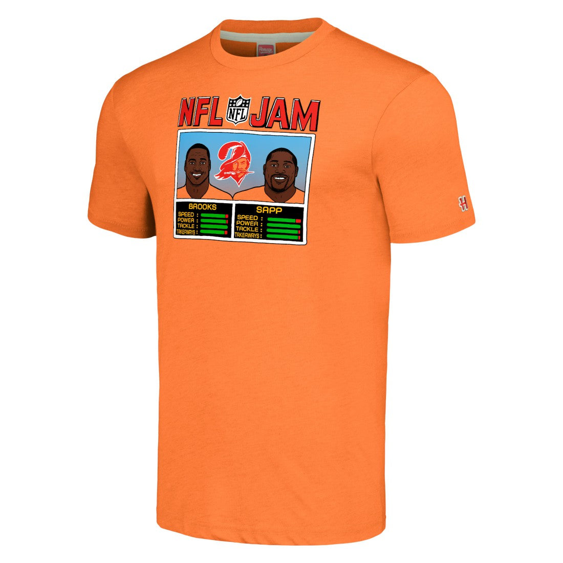 Derrick Brooks & Warren Sapp Tampa Bay Buccaneers Homage Unisex NFL Jam Retired Tri-Blend T-Shirt Orange | NFL